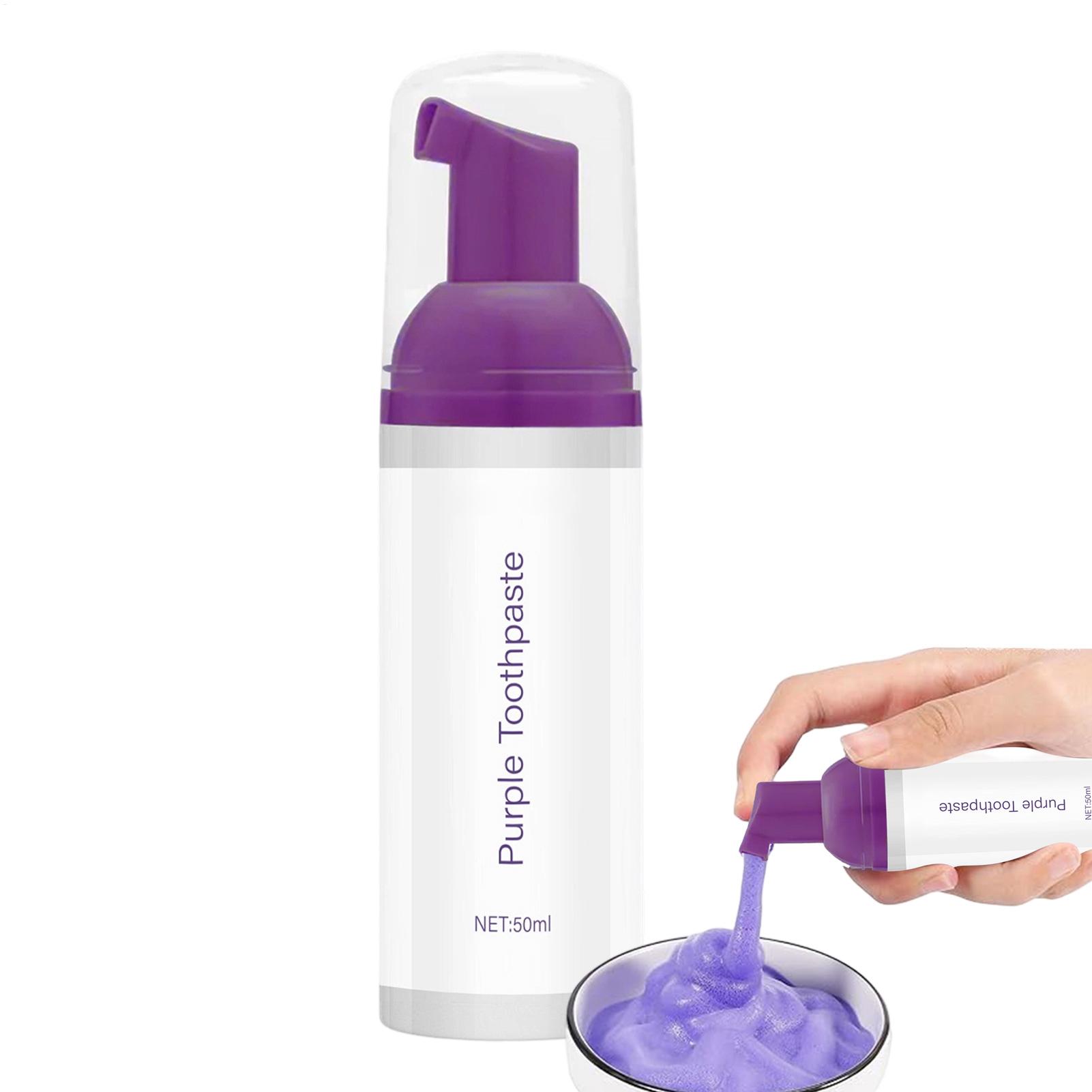 Teeth Whitening Foam Toothpaste - 50ml パープルホワイトニング歯磨き粉 パープルフォーム歯磨き粉 ブライトニングディープクリーニング 超微細泡歯磨き粉