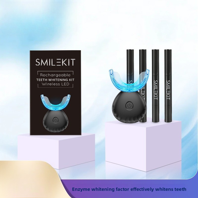 ワイヤレス充電式歯のホワイトニングキット、LEDライト歯のホ - Teeth Whitening At Home Kit のレビューと価格