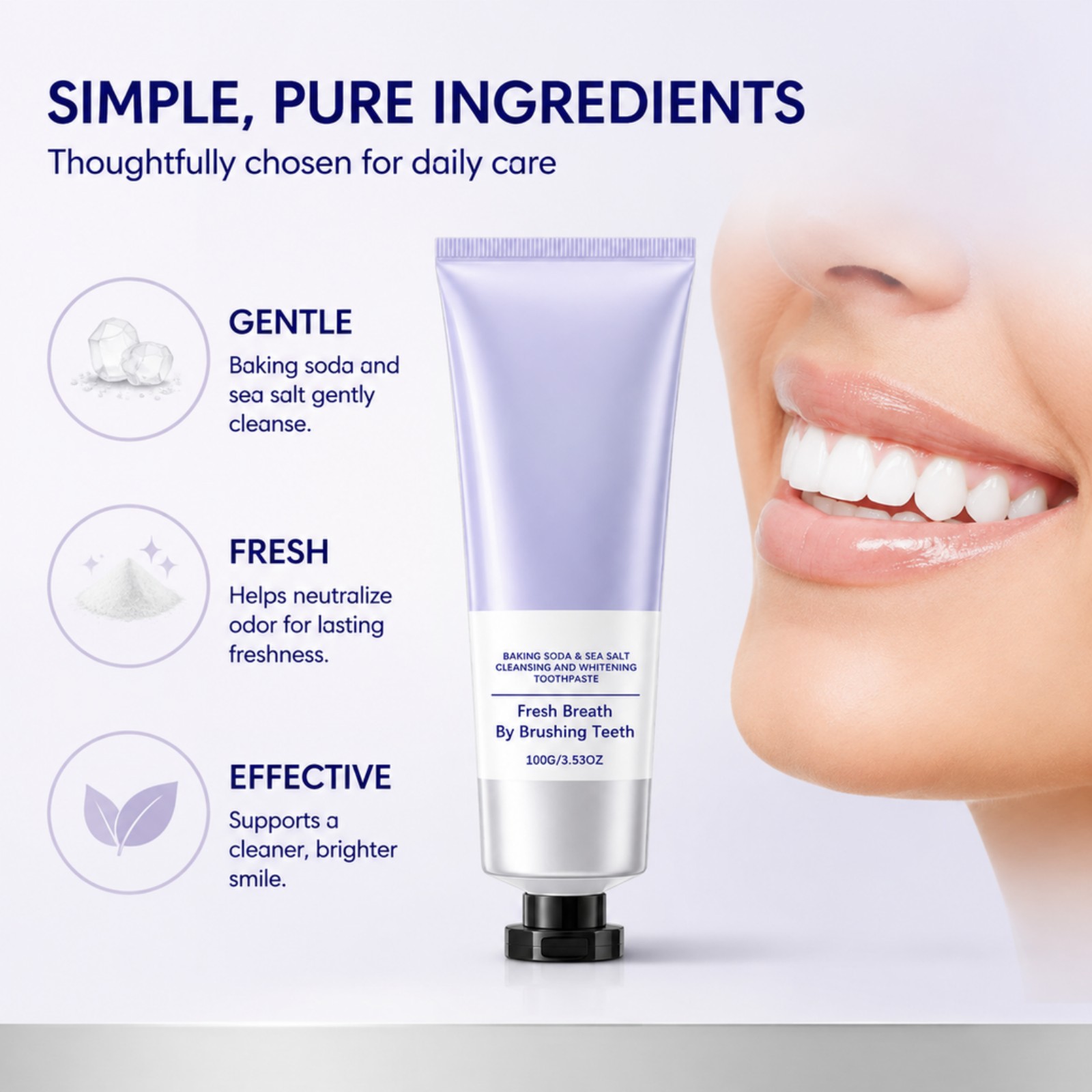 ベーキングソーダと海塩の歯磨き粉、穏やかに歯を白くし、清潔な - Teeth Whitening With Baking Soda のレビューと価格
