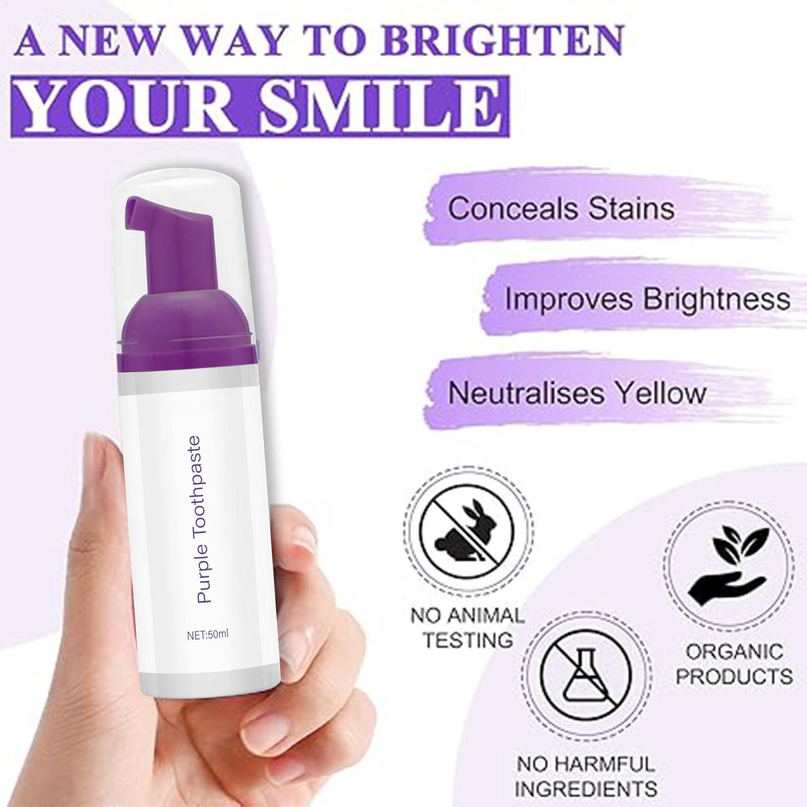 50ml パープルホワイトニング歯磨き粉 パープルフォーム歯 - Teeth Whitening Foam Toothpaste のレビューと価格