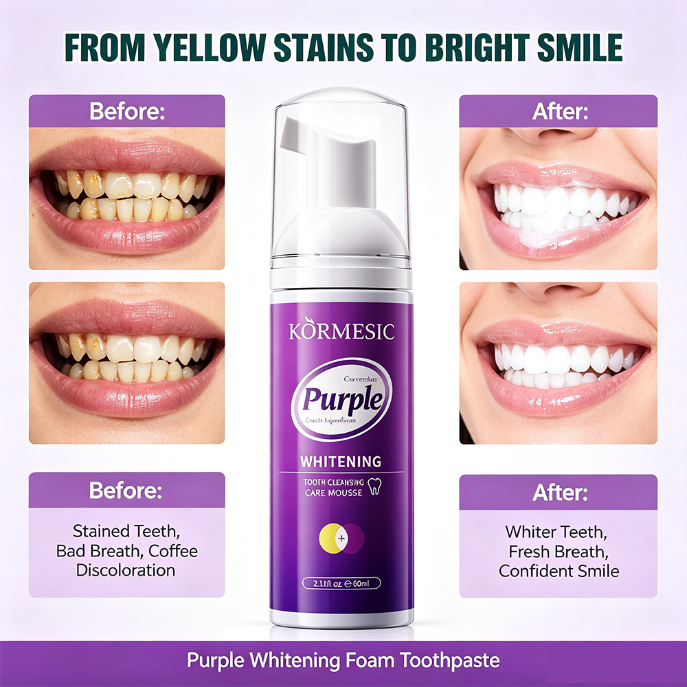 パープルホワイトニング歯磨きムースフォームV34カラーコレク - Teeth Whitening Foam Toothpaste のレビューと価格