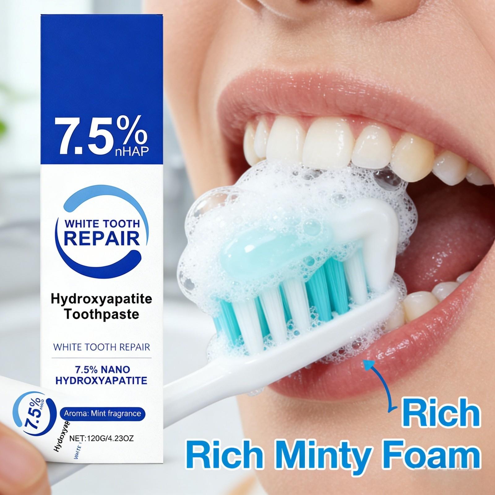 ナノハイドロキシアパタイト歯磨き粉 - ミント風味、息スッキ - Teeth Whitening Foam Toothpaste のレビューと価格