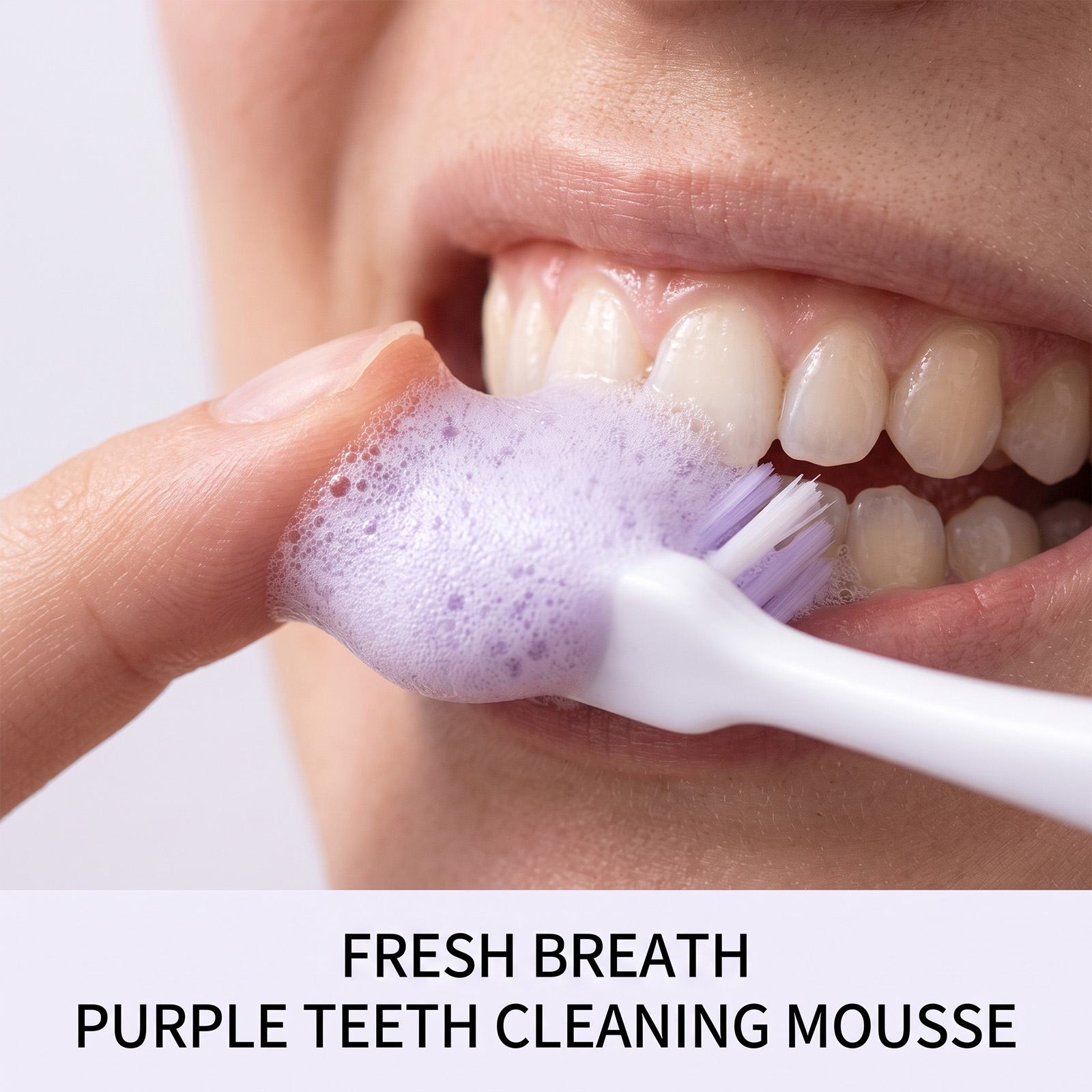 紫の歯磨き粉ムースフォーム、優しいホワイトニング、爽やかな息 - Teeth Whitening Foam Toothpaste のレビューと価格