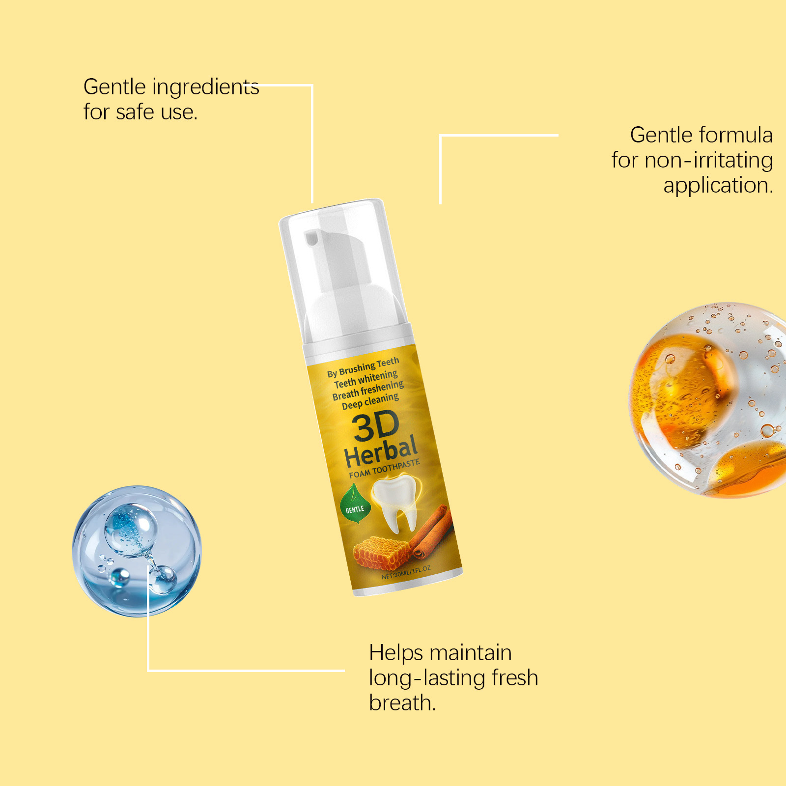 ハーブ歯磨き粉 オーガニック フッ素不使用 歯のホワイトニン - Teeth Whitening Foam Toothpaste のレビューと価格